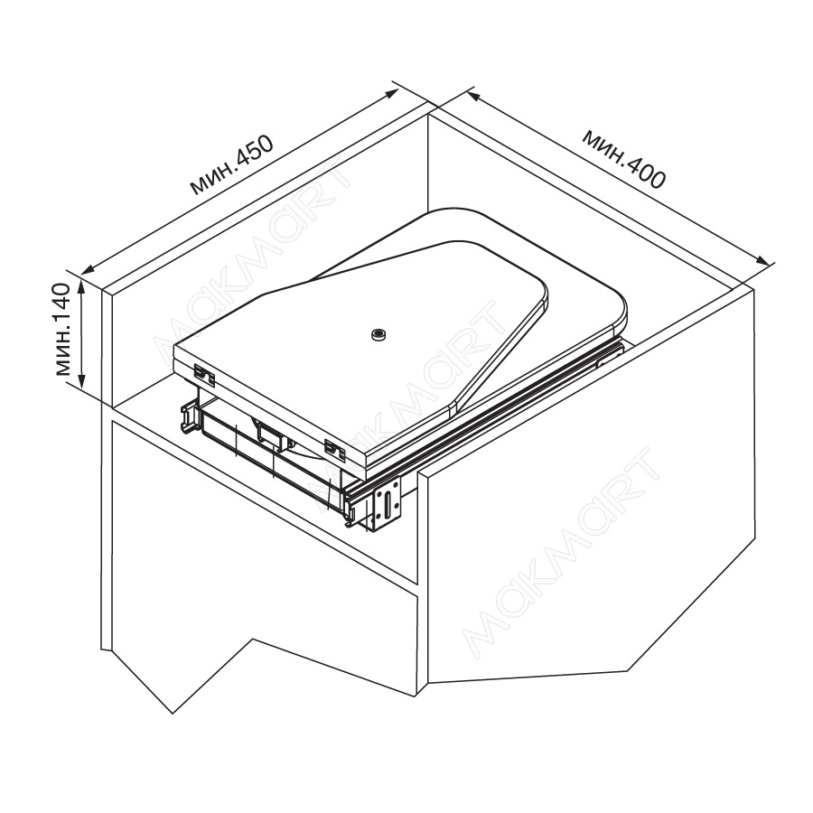 выдвижная гладильная доска  MIB.T02.WH/BE