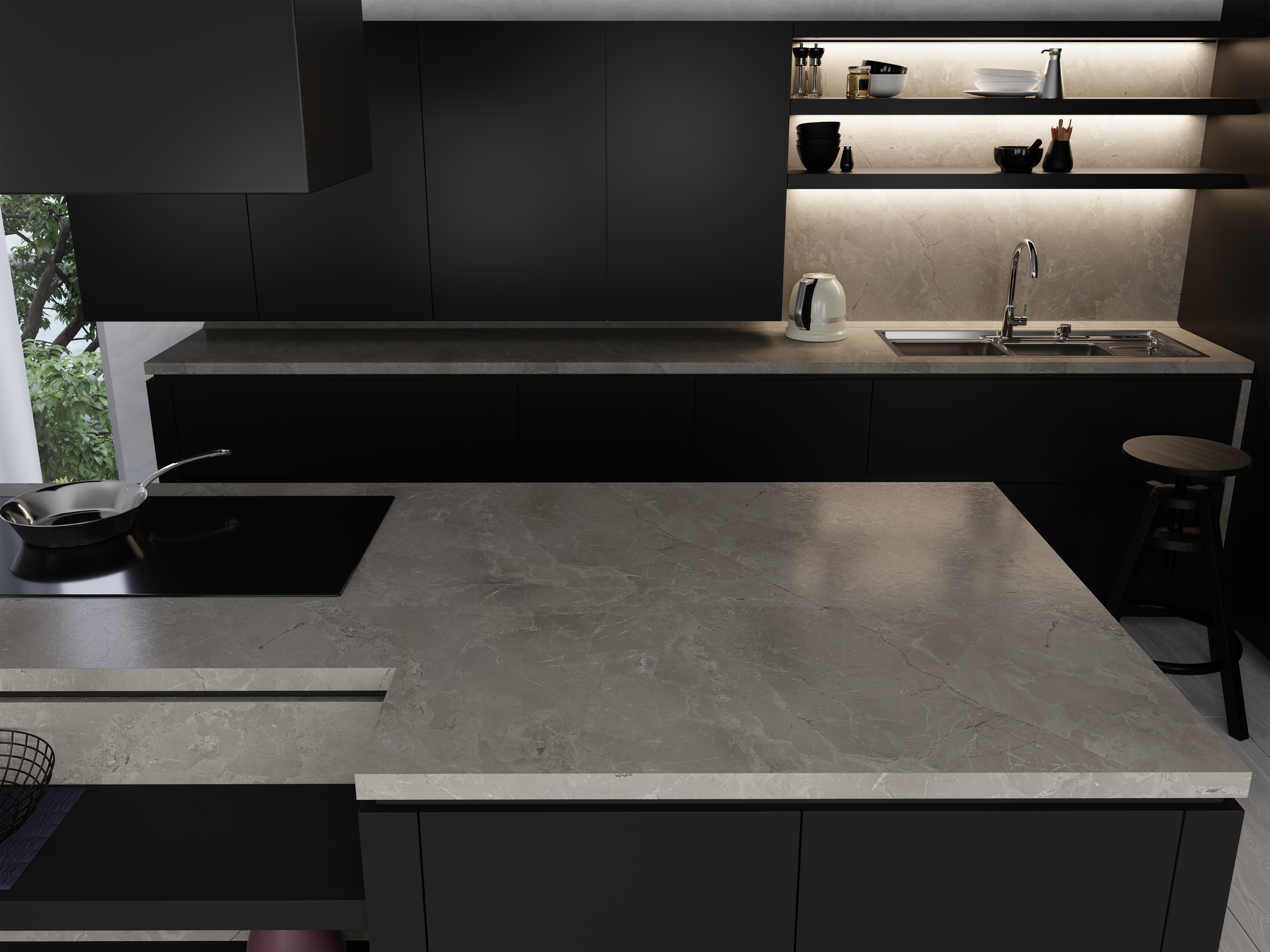 Столешница СЛОТЕКС 3000*600*40мм E1 - Мрамор серебристый (Silver Marble) 6035/SL (заказ) св. продажа