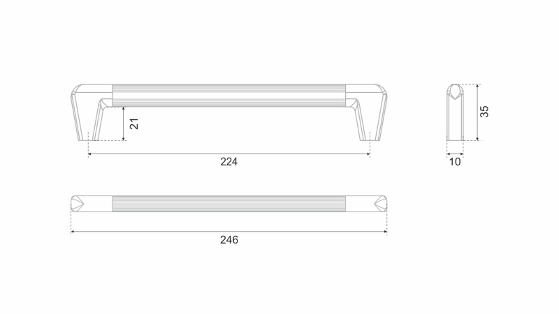 BRD RS102BR.5/224 ручка-скоба 224 мм ПРОФИТ коричневый (заказ)