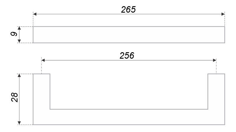 BRD RS043BL.4 ручка-скоба 256мм QUADRA черный матовый