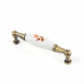 KR SF01-01 BA ручка скоба 96 мм с фарфором клен/бронза SALE