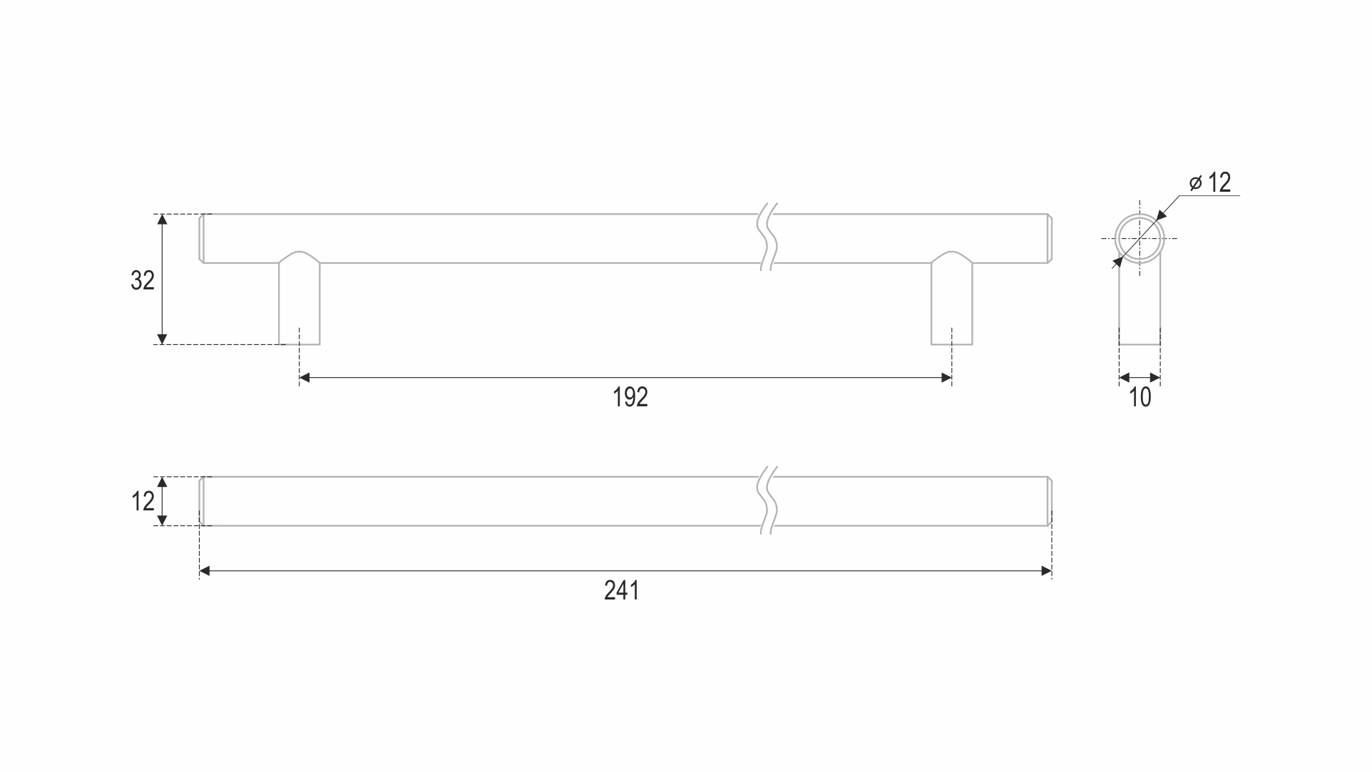 BRD RR007BL.5/192 ручка-рейлинг 192мм AGENT черный матовый SALE