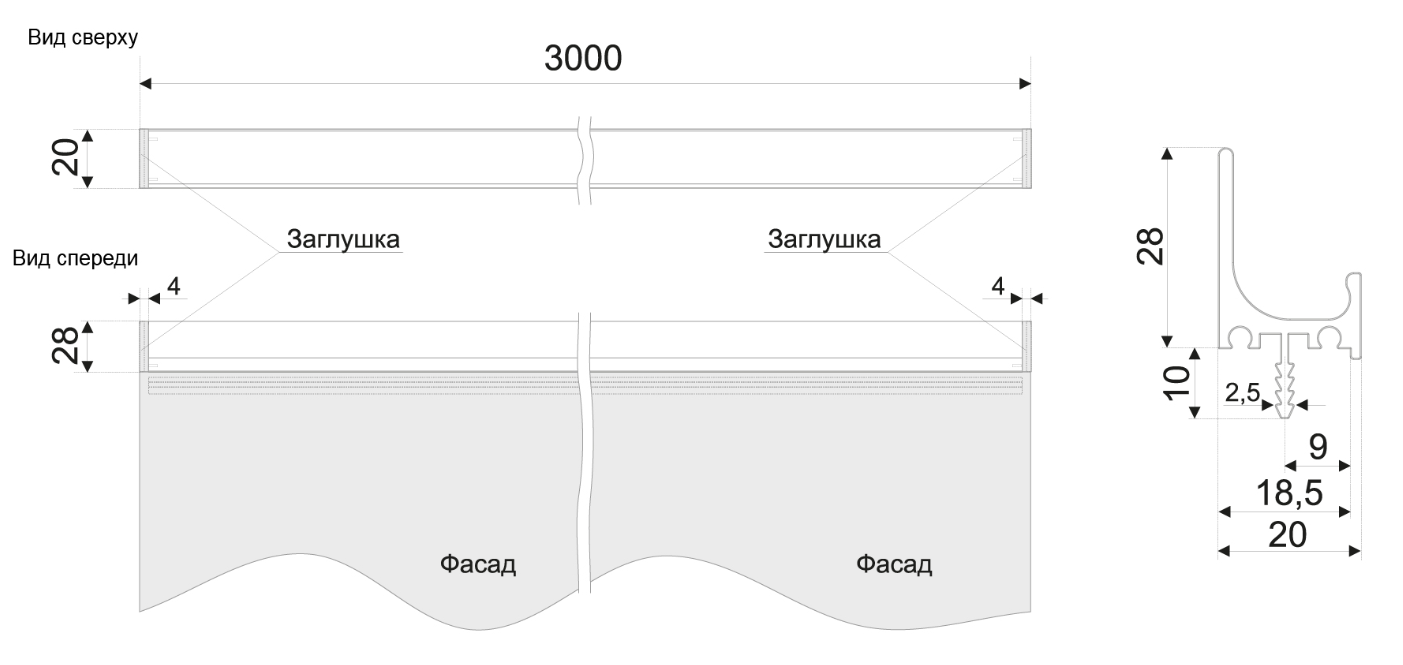 BRD RP103SC.1/000/3000 ручка-профиль 3м Сатиновый хром (снято)