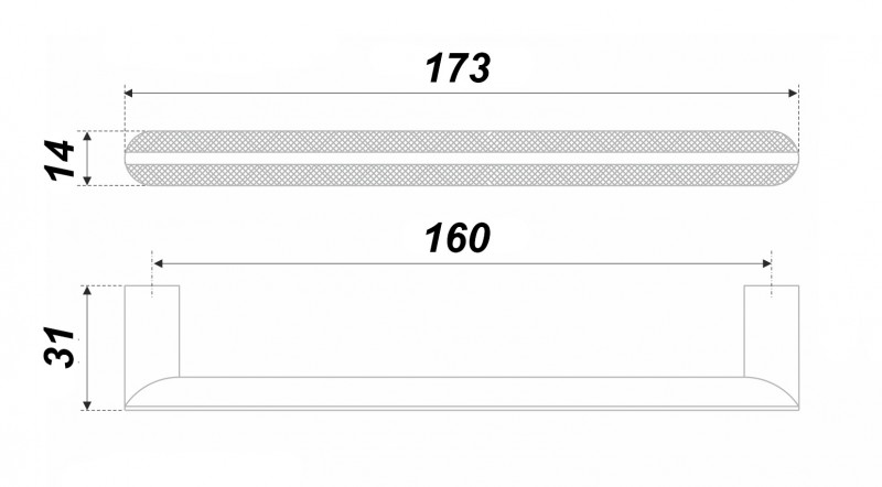 BRD RS320MBSN.5  ручка-скоба 160мм FACTURA матовый атласный никель (снято)