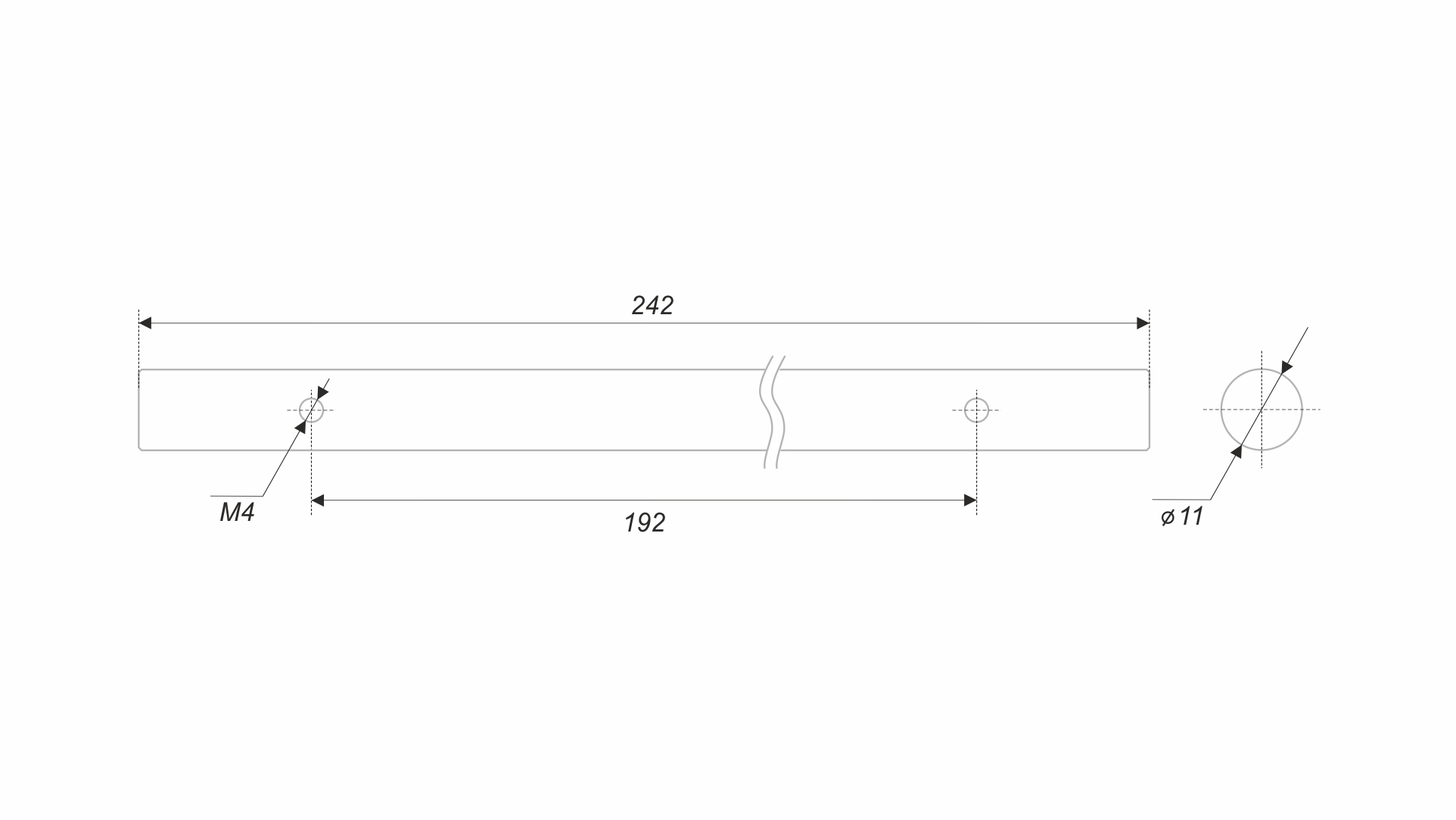 BRD PR003MBSG.1/192 ручка-скоба пруток 192 мм LINE матовое браш/ сатиновое золото