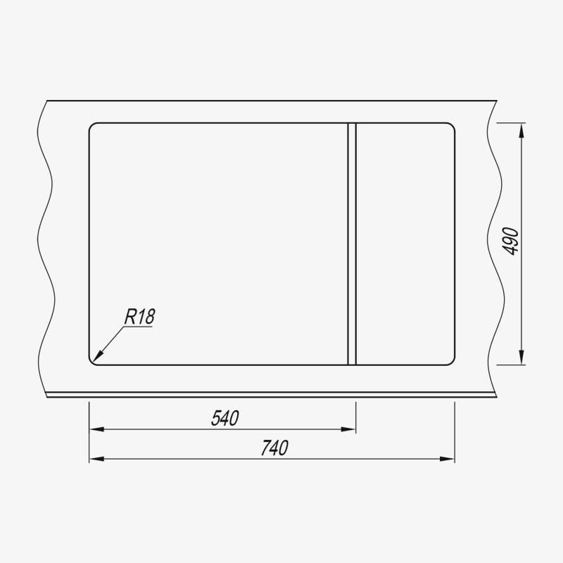 Мойка Dr. Gans Техно 760 прямоугольная с крылом терра