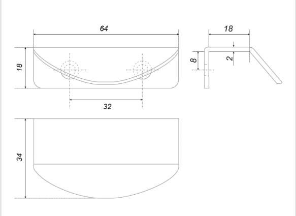 BRD RT007MBSN.1 ручка торцевая 32 мм DETAIL Матовый атласный никель (заказ)