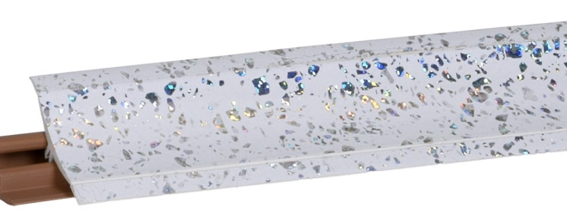 KORNER плинтус для столешниц 37*20*3000мм, LB-381-6122 "Белый кристал" Фур-ра 478 (заказ)