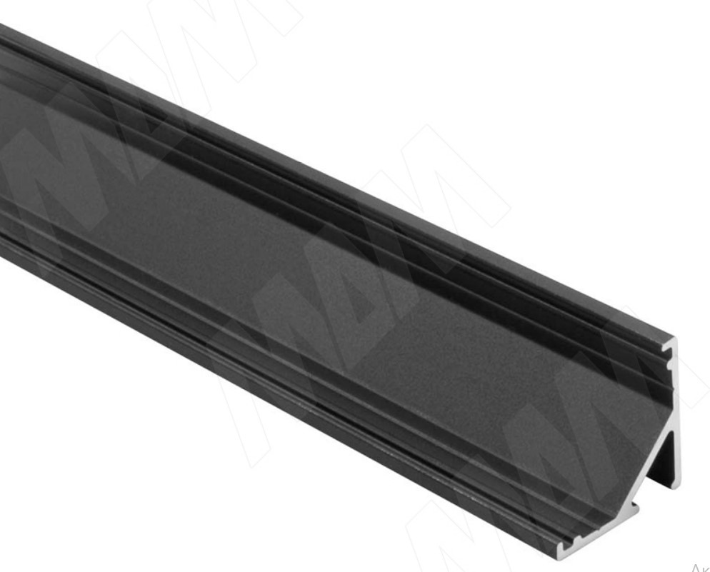 Профиль СМ2, угловой, черный, 16х16мм, для овального рассеивателя, L-2000 (заказной)