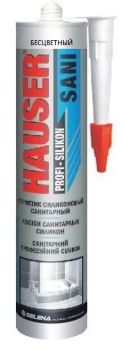 герметик Силиконовый Санитарный прозрачный 260 мл Картридж Hauser