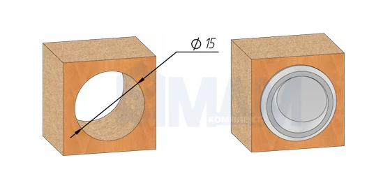 Выключатель круглый врезной, клавишный d=16.5мм, белый