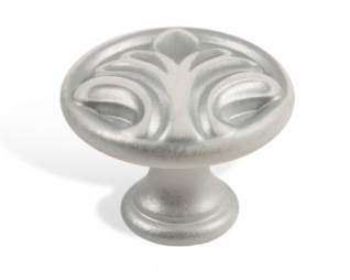 BRD RC502W/S.1 ручка кнопка MADONNA Белый с серебряной патиной (заказ)