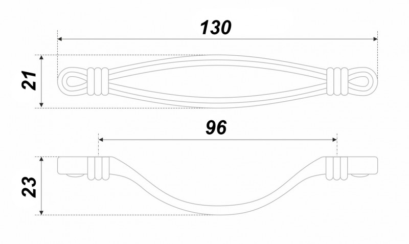 BRD RS454BAZ.3 ручка-скоба 96 мм OLIVIA  чернёный старинный цинк(заказ)