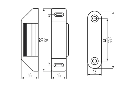 защелка магнитная "Гигант" коричневая