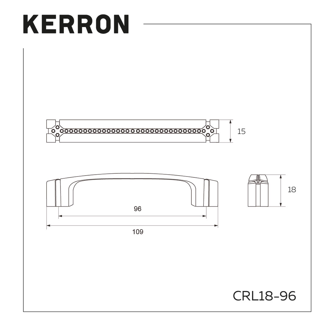KR CRL18-96 ручка-скоба 96 мм  хром полированный со стразами SALE