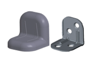 Уголок крепежный + пластиковая крышка  серый 25*25 №13