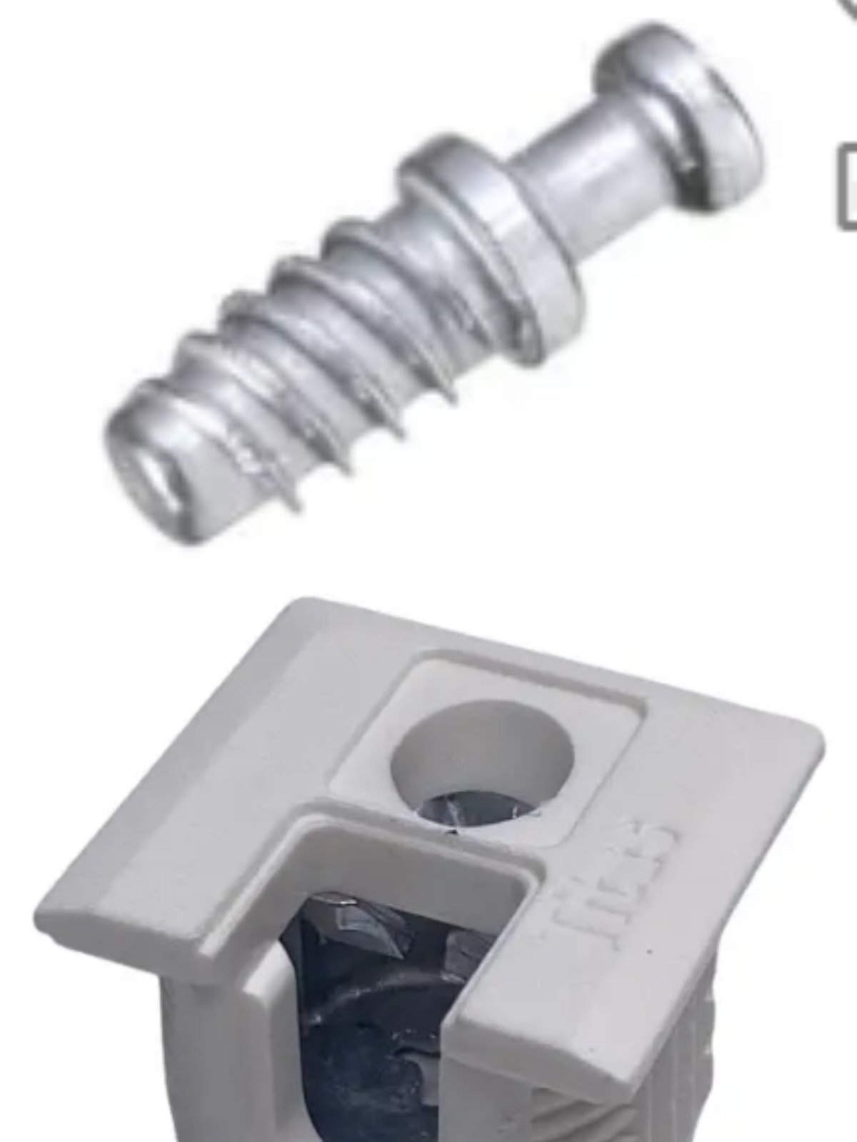 SYSTEM Эксцентрик 6/16мм установка сверху/сбоку белый+дюбель 6,3*8 мм