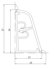 KORNER плинтус для столешниц 37*20*4200мм, LB-371-384В "Черная бронза" SALE