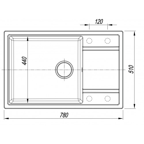 Мойка FLORENTINA Липси XL 780*510*217 грей (заказ) Т