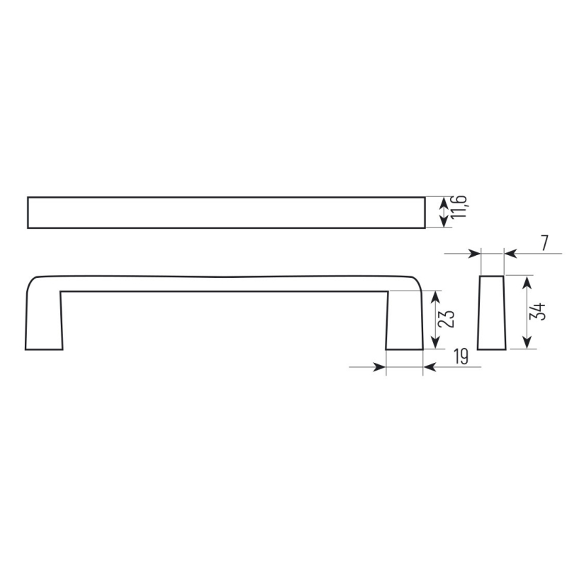 SETE ручка-скоба 160 мм  черная SALE