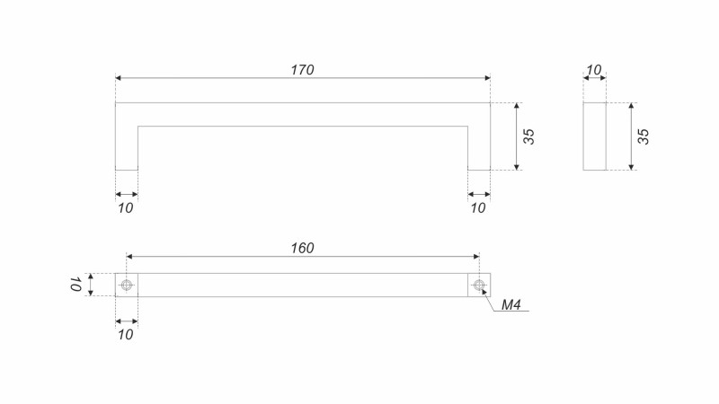 BRD RS143BL.5 ручка-скоба 160 мм QUADRA черный матовый