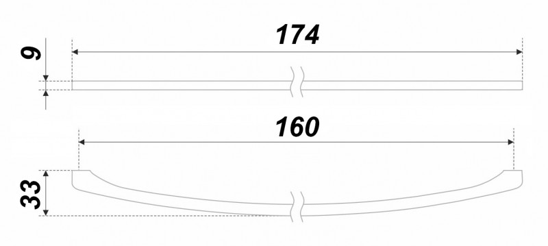 BRD RS221BSN.4 ручка-скоба160мм COSTA  матовый атласный никель (заказ)