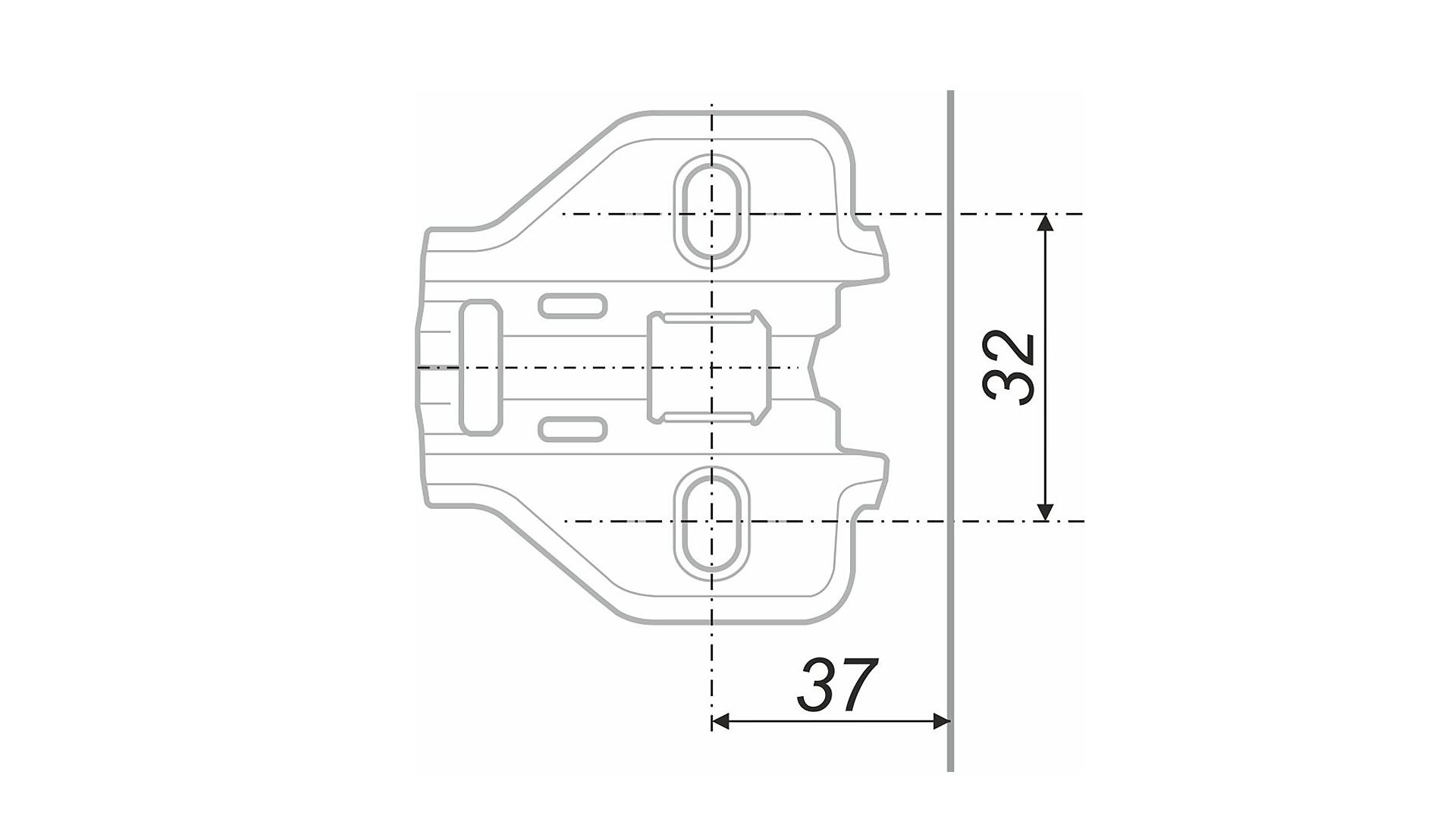 BRD H3010 (h=0 мм) Планка простая для петель NEO 305, 306, 642 и 742 (снято)