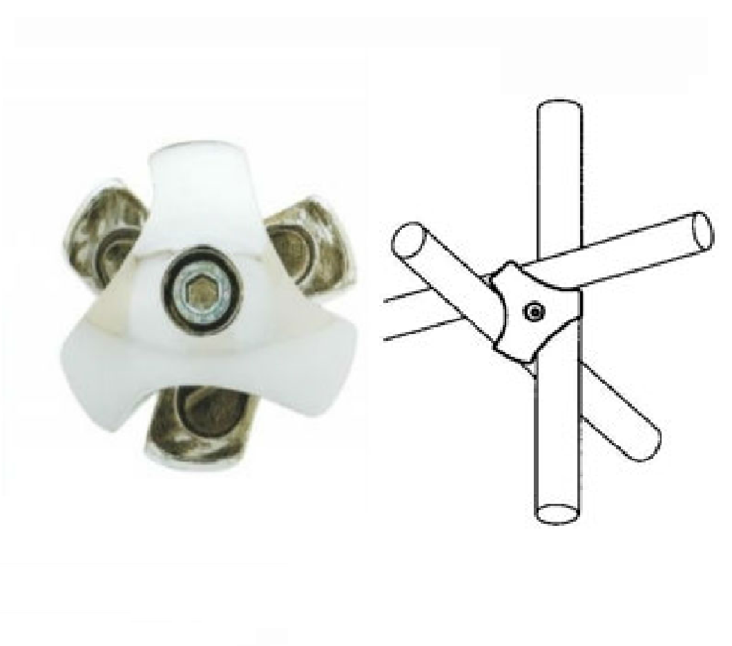 GP 1 Соединитель для трех труб, левый хром (стоп-лист)