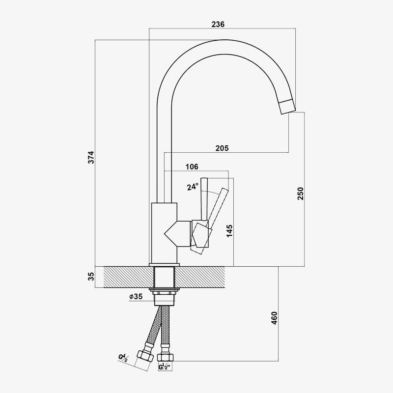 Смеситель Dr. Gans Соло терракота (заказ)