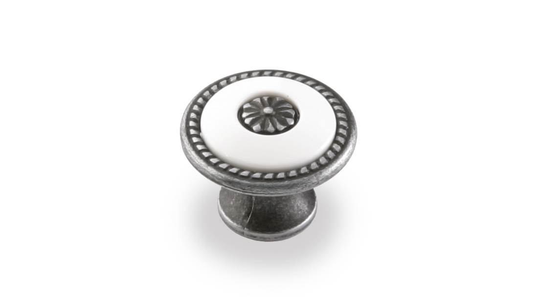 ВЛ FB-027 ручка грибок старое олово/белый (TS) SALE