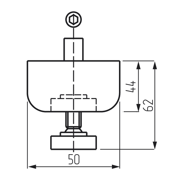 Опоры регулируемые для шкафа 50х44 черный
