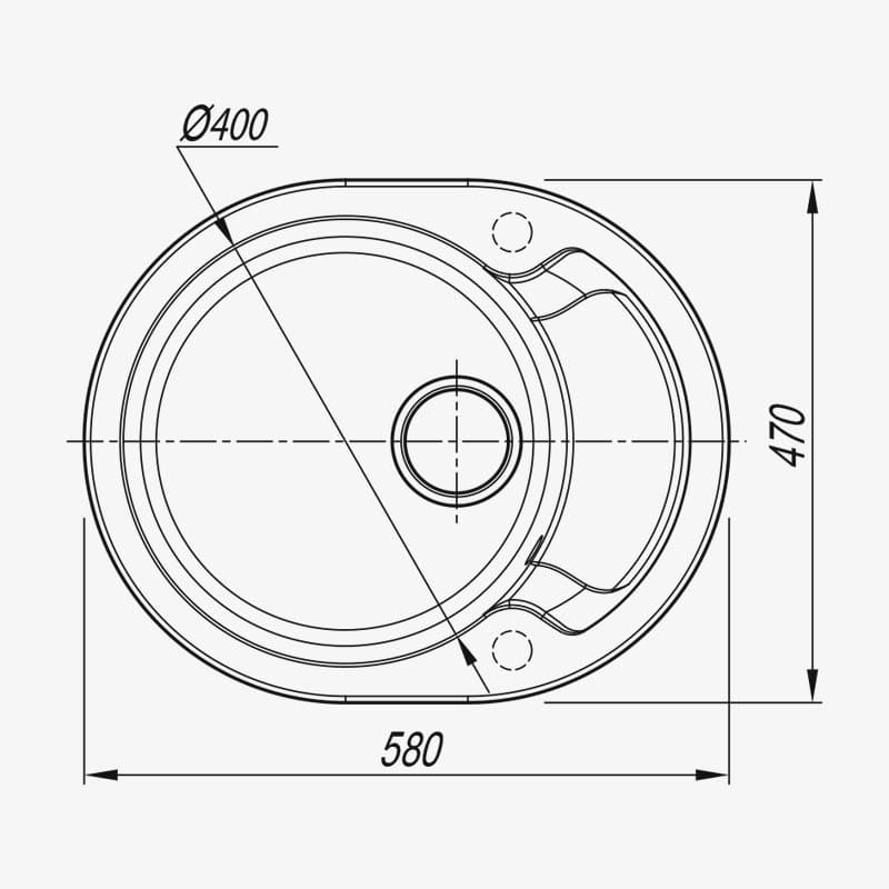 Мойка Dr. Gans Берта 580 овал черный (заказ)