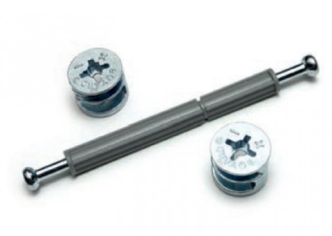 BRD ST01/50/6/Zn/01 Эксцентрик 15х12мм 2шт, дюбель 84мм с рез.6,3x13мм (заказ)