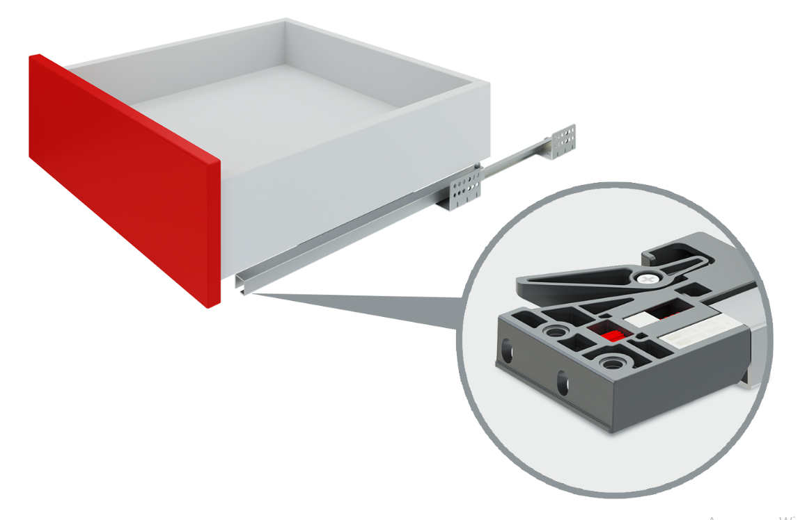 BRD DB7776/Zn направляющие скрытого монтажа В-Slide PUSH 350, неполн. выдв. (надвижной)