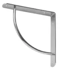 Кронштейн для полок, 222*222*28 хром (выгнутый) SALE