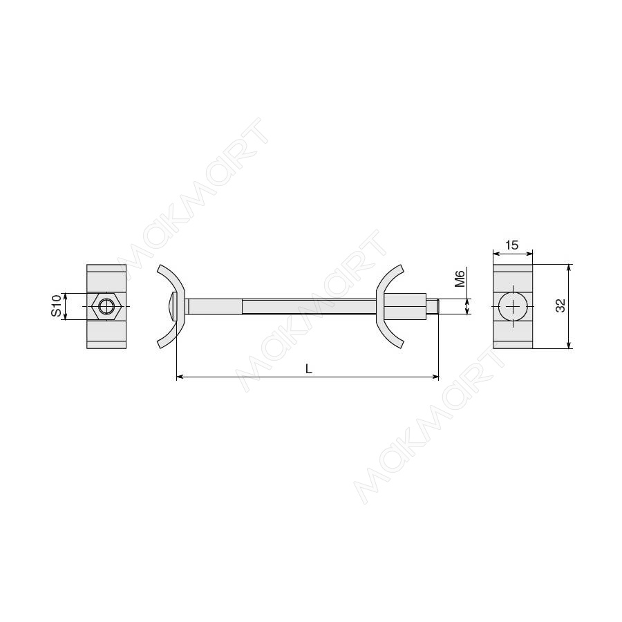 стяжка для столешницы 120 мм