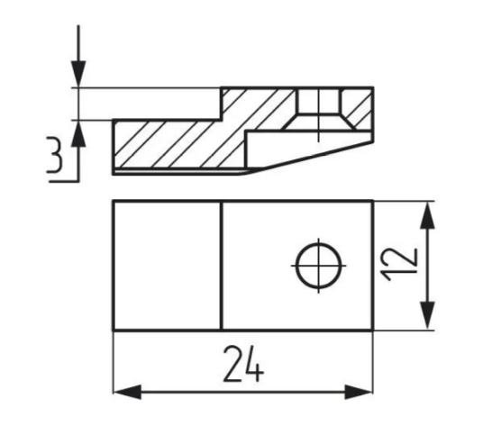 Кляймер белый (накладное стекло/ступенькой)