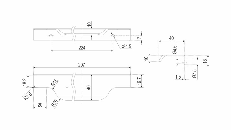 BRD RT111SC.1 ручка торцевая 300 мм TERA матовый хром (заказ)