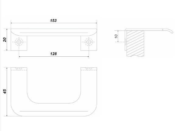 BRD RT006CP.1 ручка-скоба торцевая 128мм DANTE хром SALE