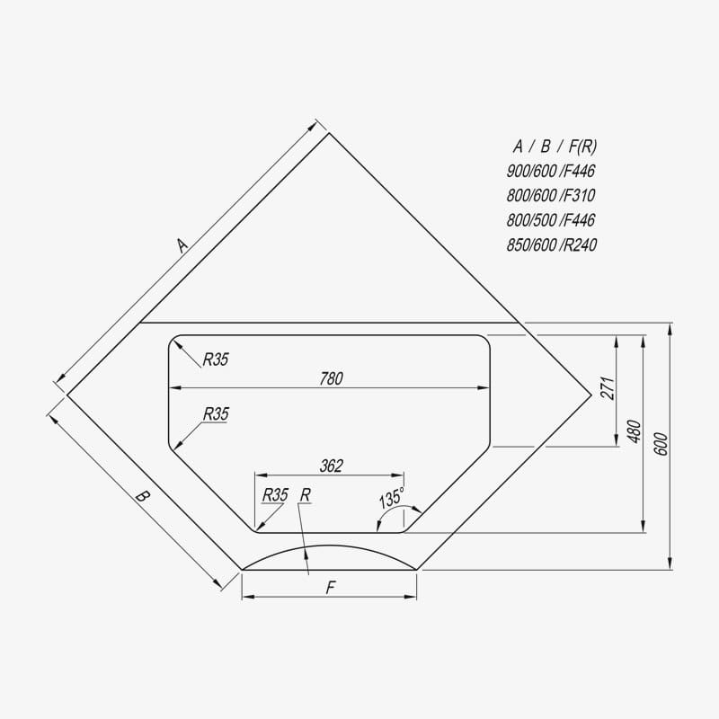 Мойка Dr. Gans Рио 800 трапеция белый (стоп-лист)