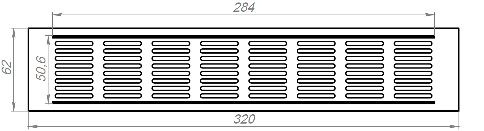 AR Решетка вентиляционная для цоколя L=320 Золото крац.