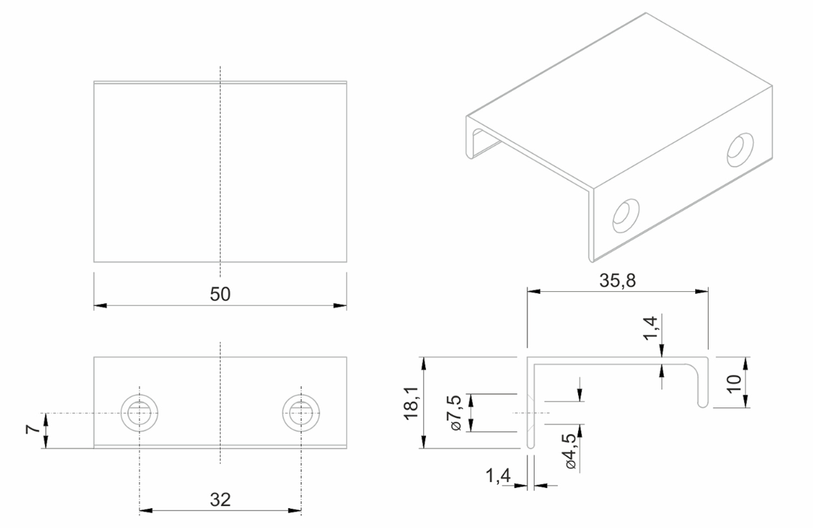 BRD RT109W.1 ручка торцевая 32 мм RAY белый (заказ)