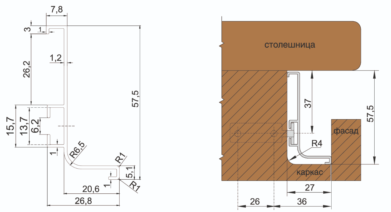 BRD RP051BL.1/000/4100 ручка-профиль L 4100мм GOLA BALANCE черный
