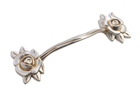 BRD RS087AS/SG.3 ручка-скоба 128мм LULU ROSE старинное серебро/мат золото (снято)