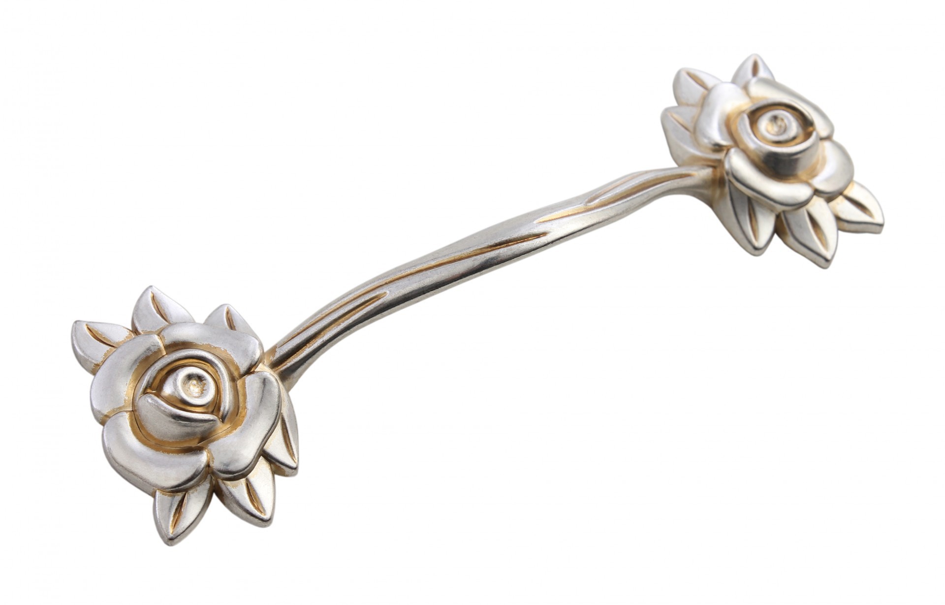 BRD RS087AS/SG.3 ручка-скоба 128мм LULU ROSE старинное серебро/мат золото (снято)