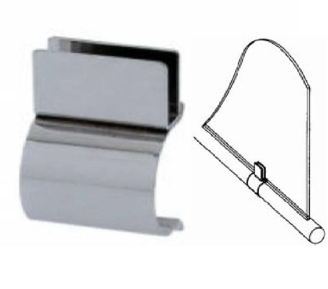 R-20 Крепление для стекла вертикальное боковое хром (стоп-лист)