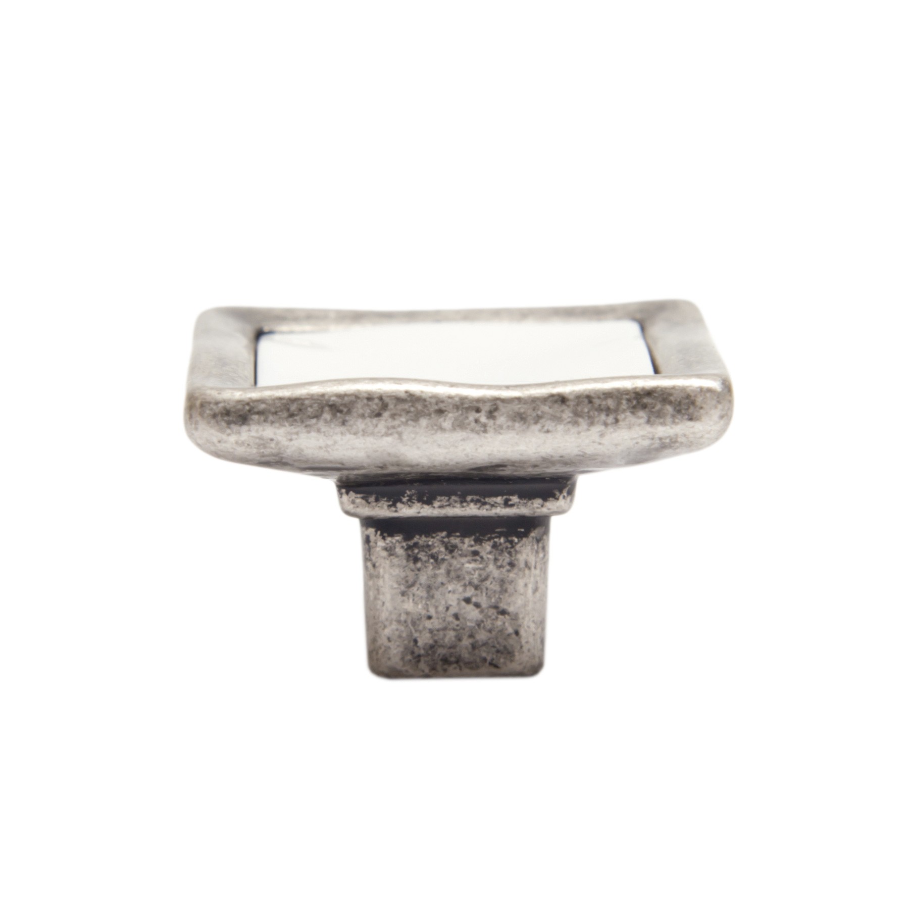BRD RC113BAZ.4/W ручка кнопка  TOTEM чернёный старинный цинк/белый (снято)