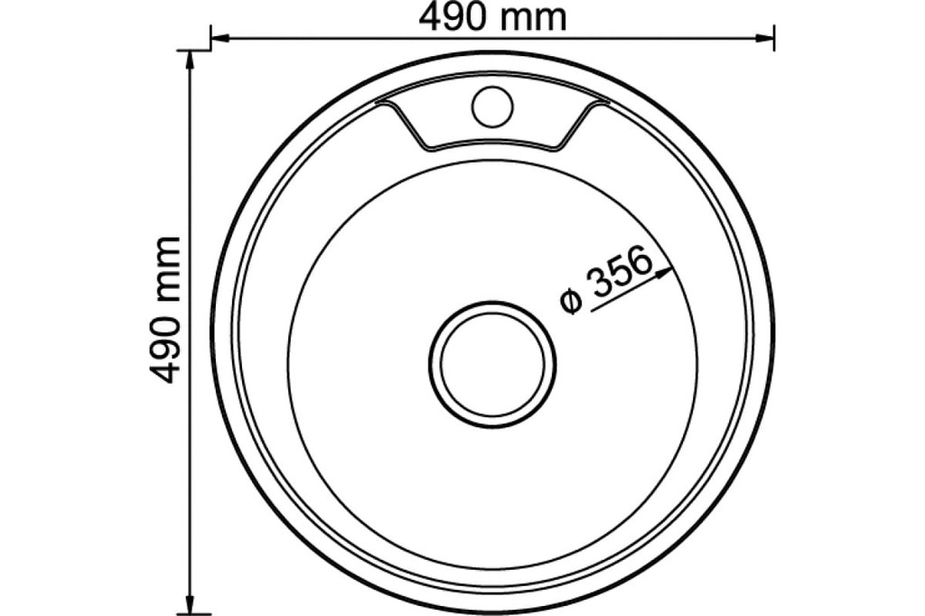 мойка MIXLINE d490/0.6мм глянцевая/160мм