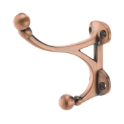 KR 0100 AC Крючок 2-х рожковый античная медь SALE