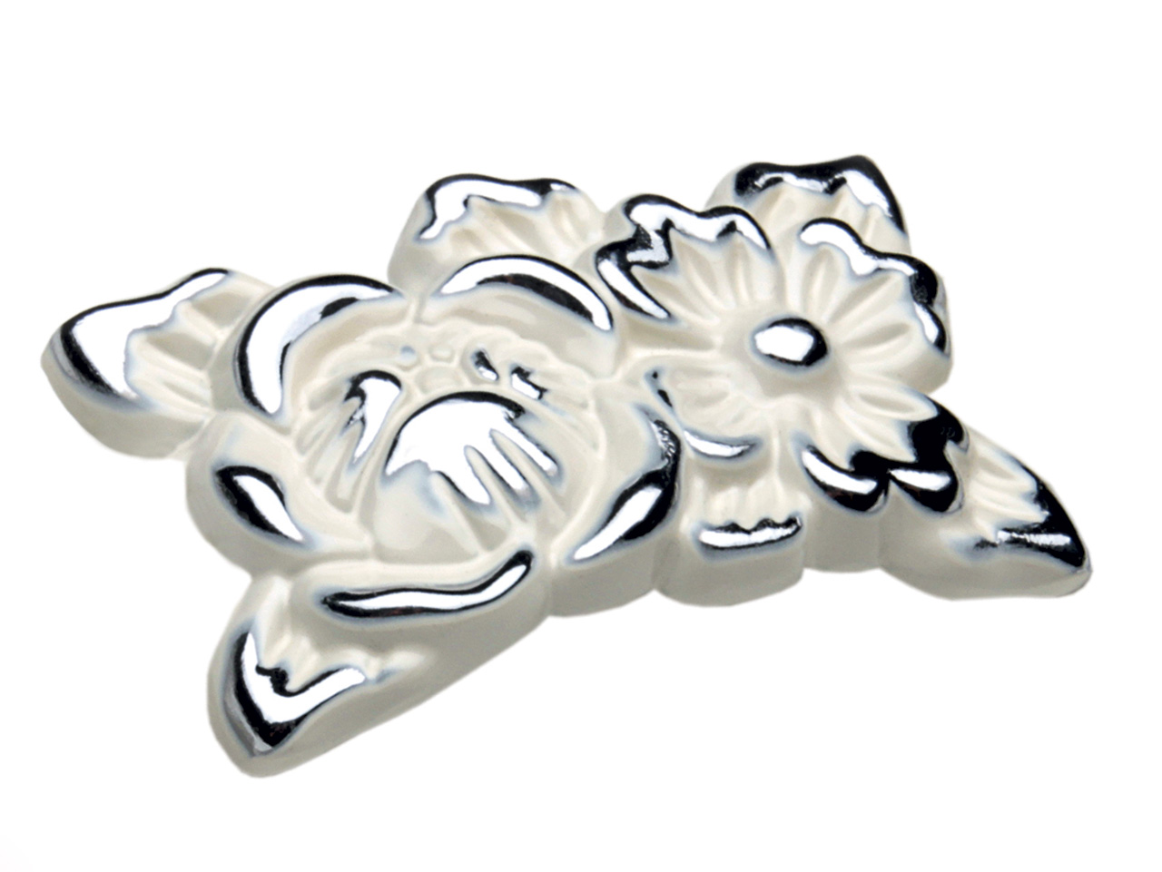 BRD RC088CP/W.4 ручка кнопка  LACE хром полированный/белый (заказ)